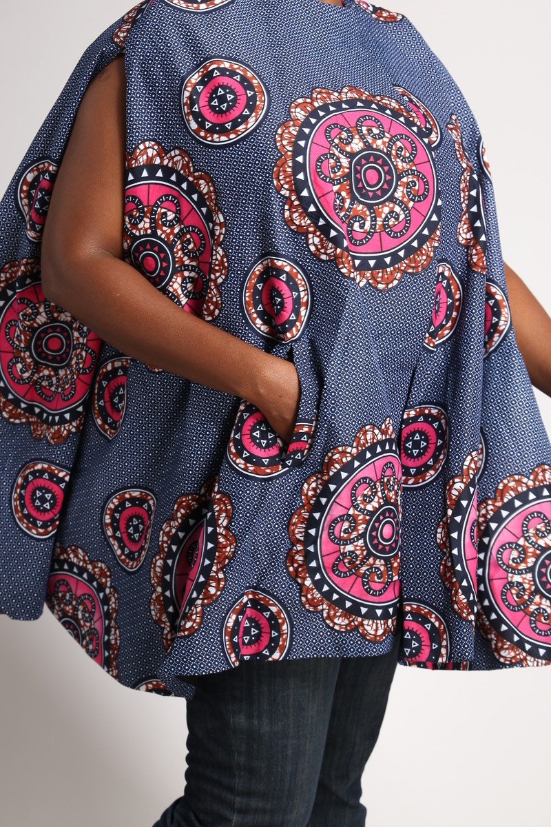 ankara cape dress