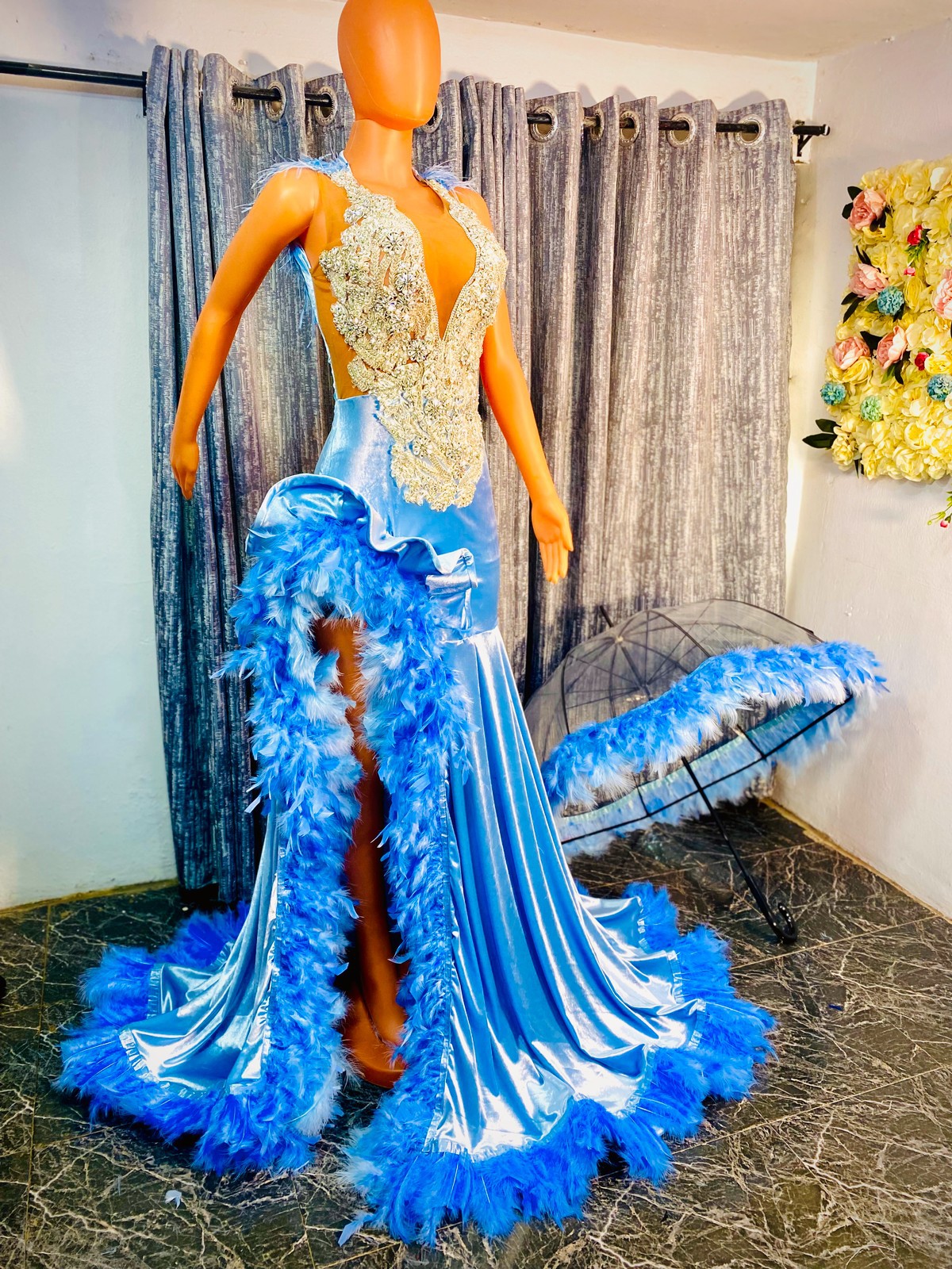 Prom 2024 dress, umbrella prom dress,African prom dress, elegant prom d