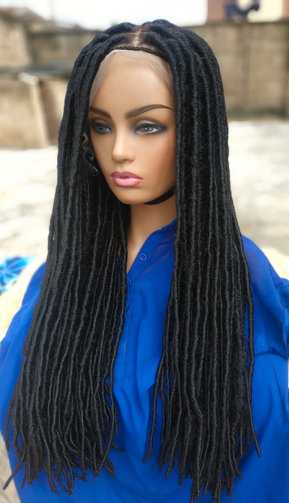 CLOSURE BRAIDED WIG Tribal Box Braided Wig For Black woman Boho Braids Faux Locs wig Dread Locs