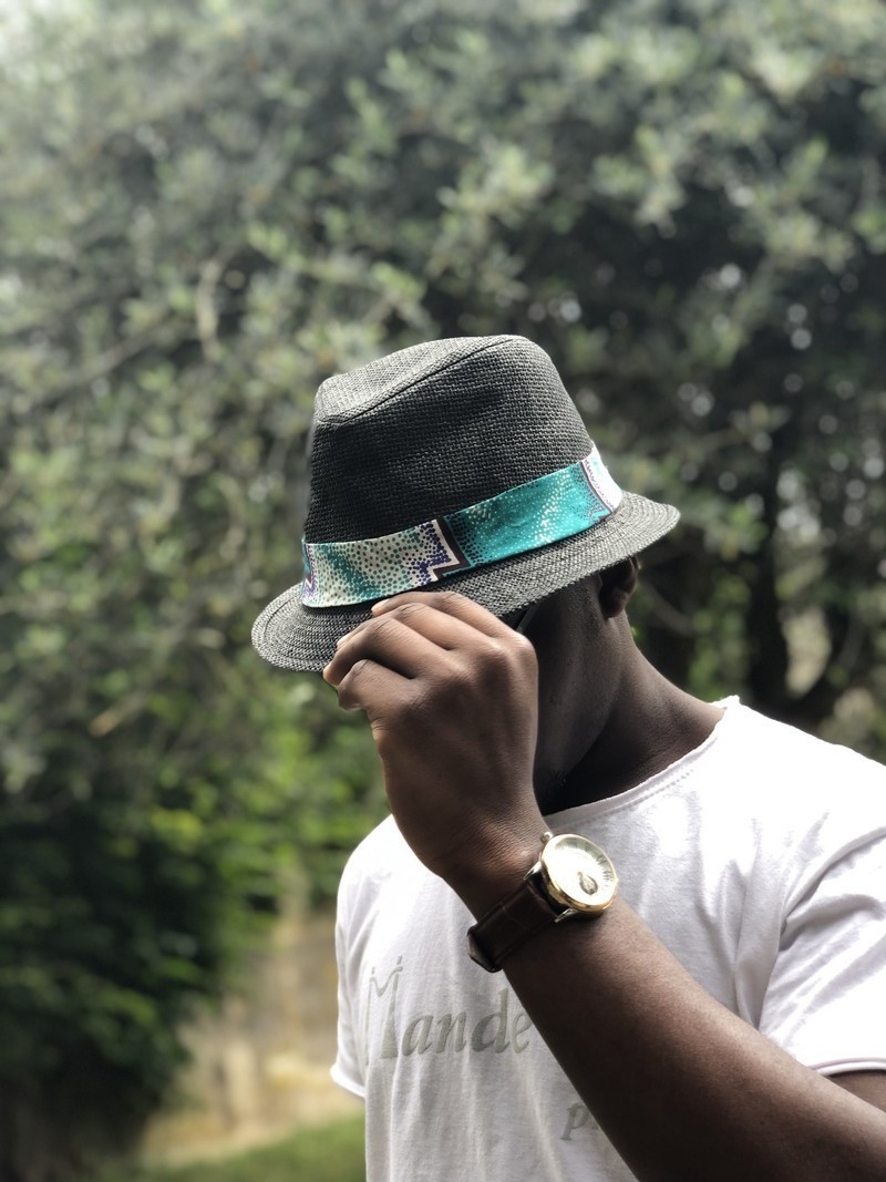 gray panama hat