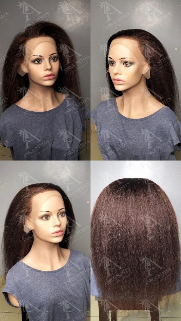straight lace frontal (semihuman),frontal lace wig by anikastyles W Afrikrea