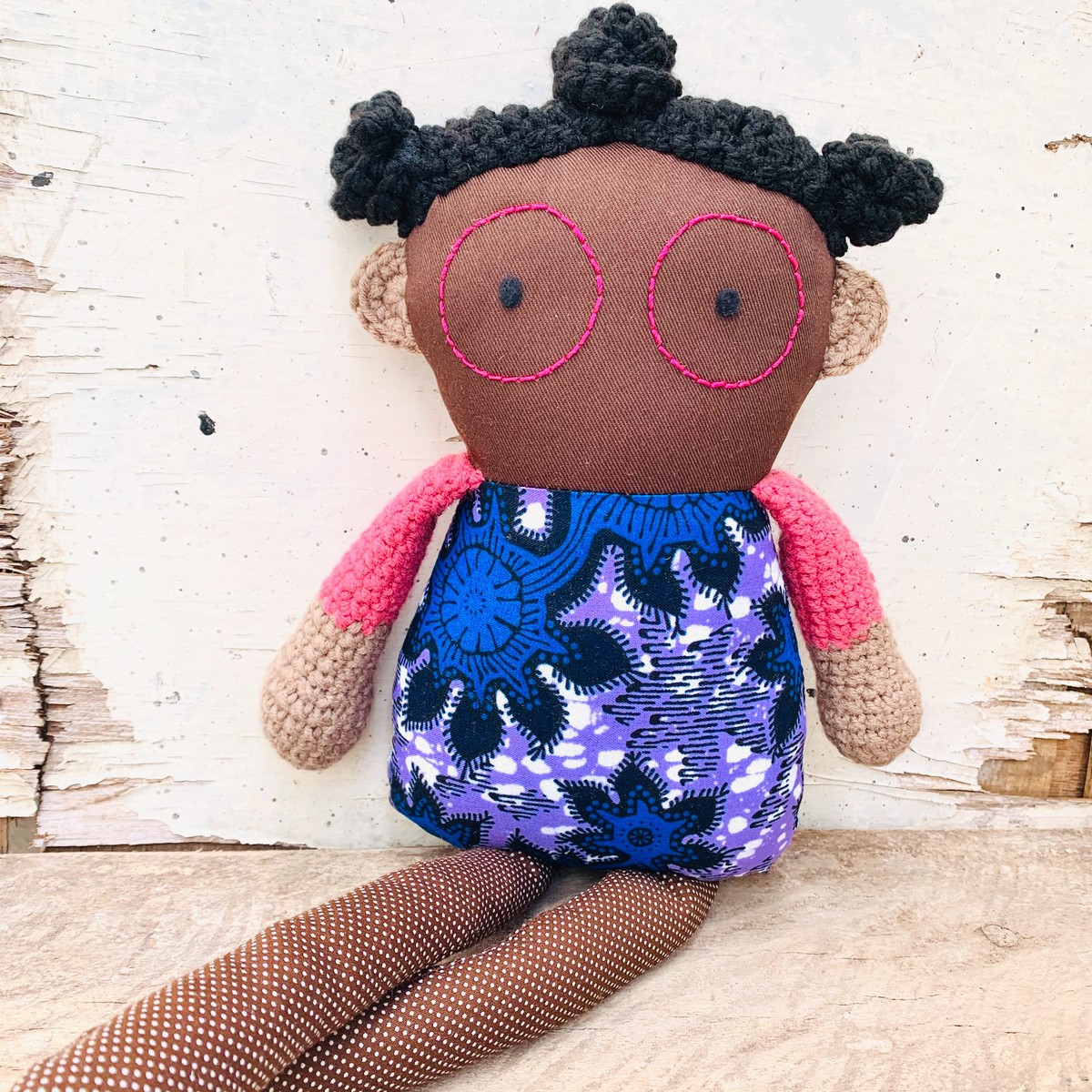 black fabric dolls
