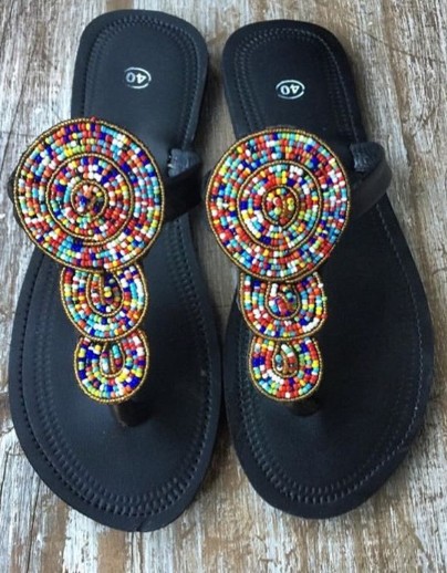 bead sandals without sole