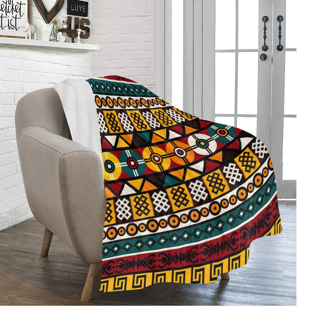 African Throw Blanket Bogolan Inspired Size 30 x4076cmX101cm(Larger Si
