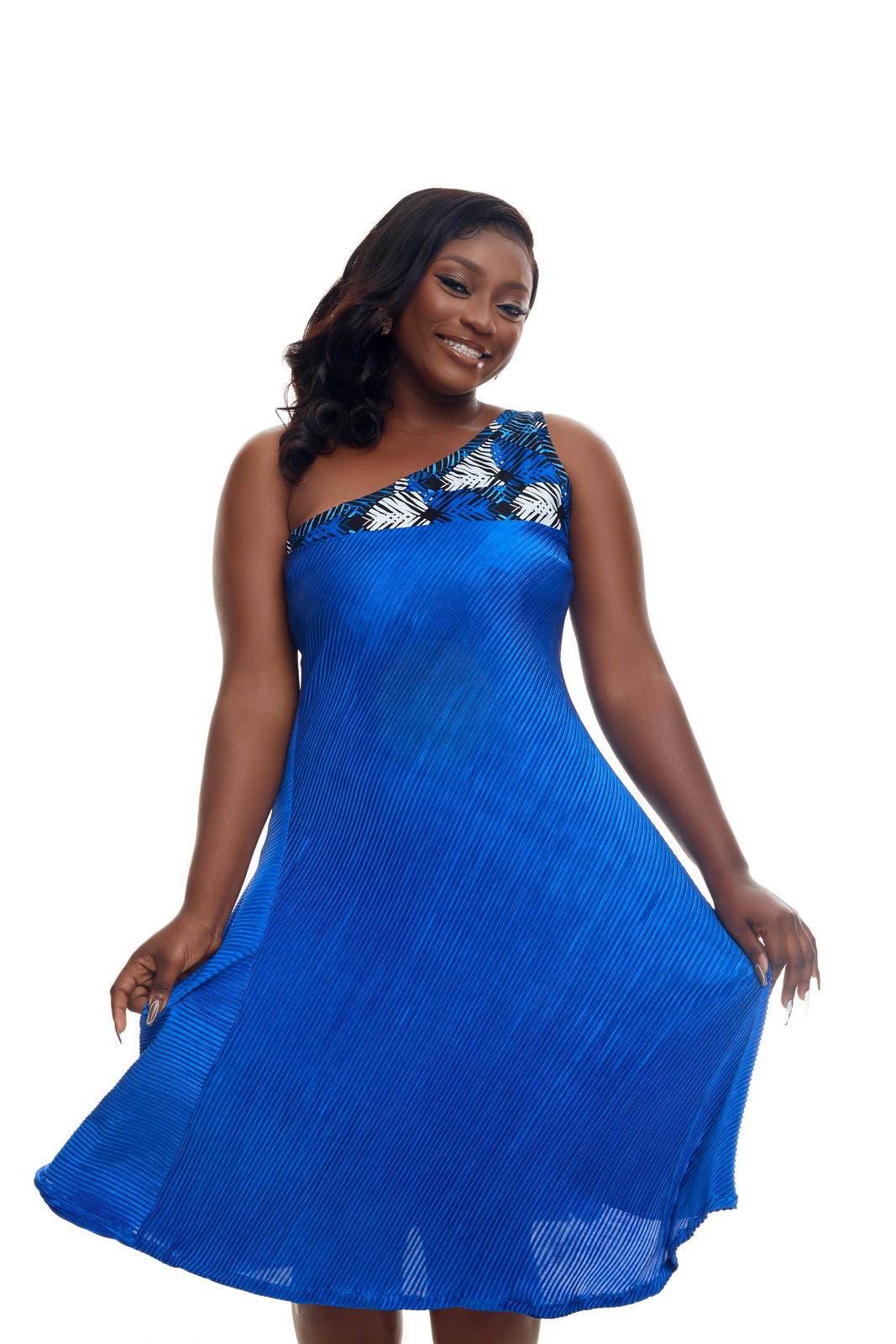 Harare Monostrap Pleated Dress by gcresonate Midlength Dresses