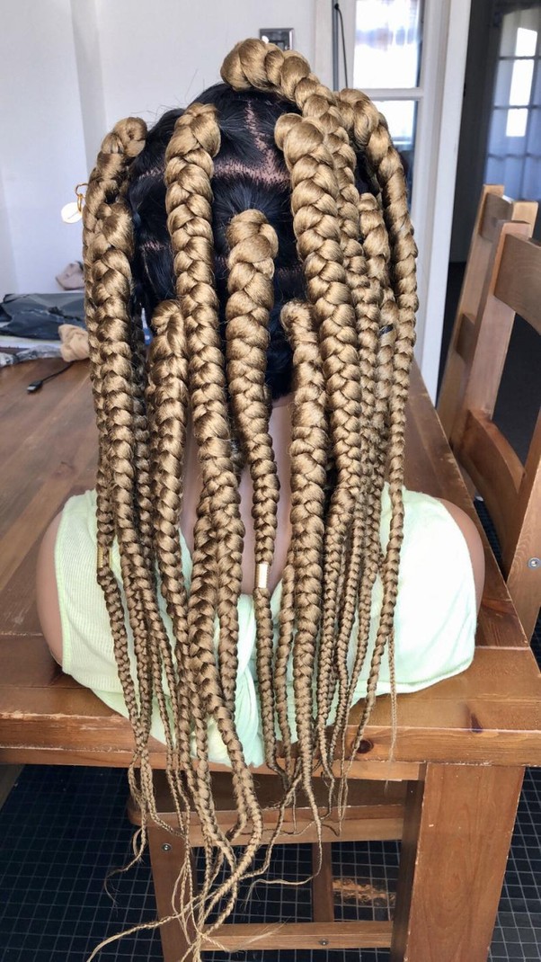 Full Lace Braided Wig Jumbo Braids Blonde Wig For Women By Yalina Afrikrea