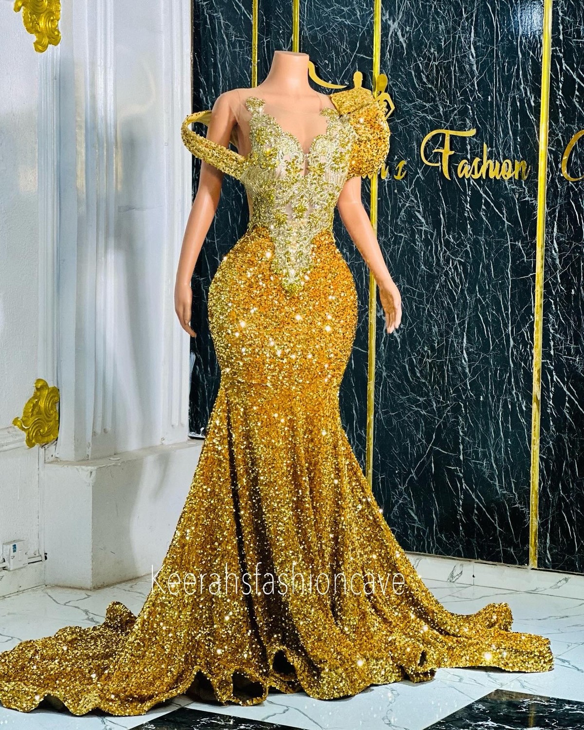 Long embellished sequin prom dress formal graduation dress