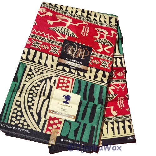 Tissu africain / tissu wax - Noir Jaune Ndop Cameroon - 100 % coton