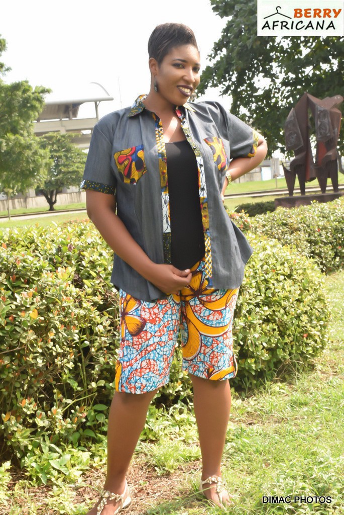 shorts with denim shirt