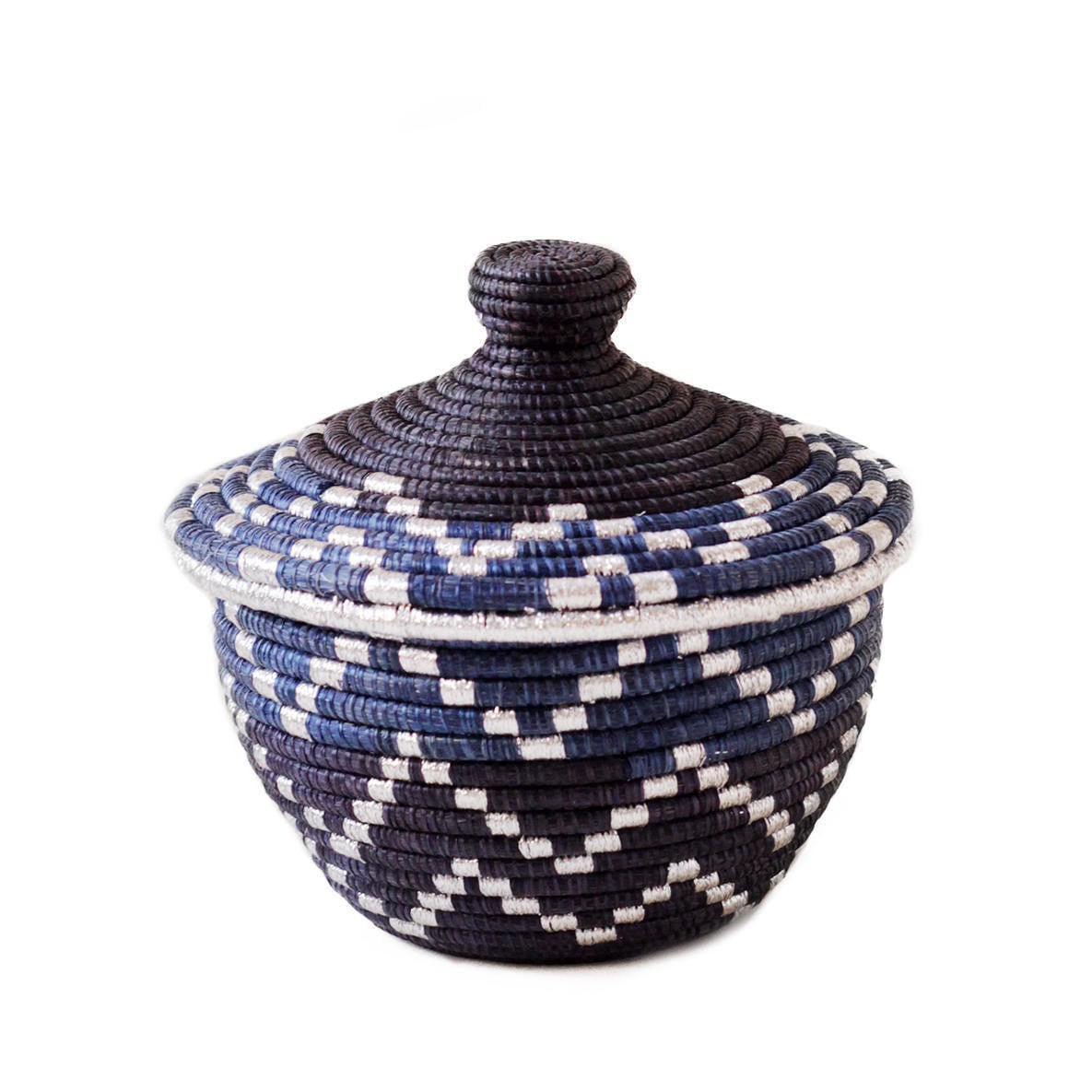 Mini metallic blue basket by niddecoco Baskets Afrikrea