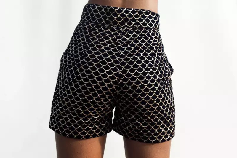 velvet high waisted shorts