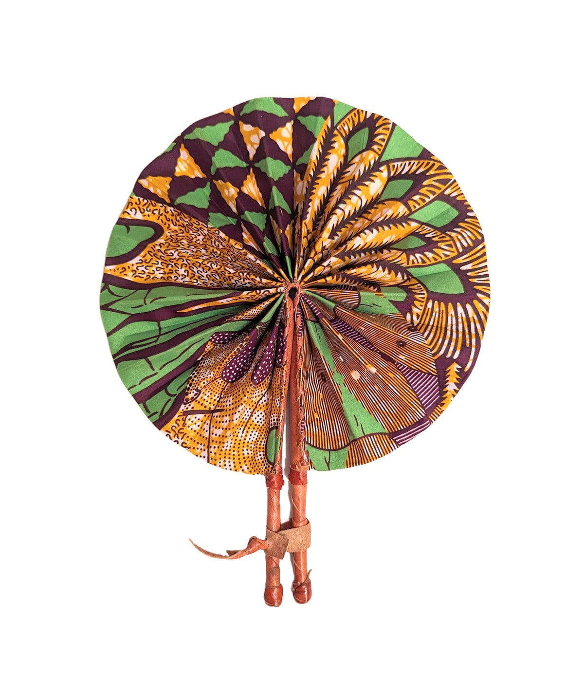 Eventail Africain - Eventail En Wax - Kabelah - Blanc