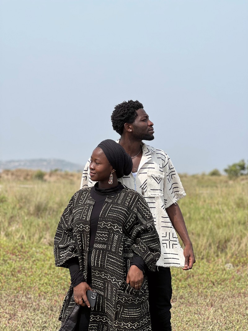 Bogolan Black Panthers cloak by fuzak Bogolan & Mudcloth fabrics ANKA