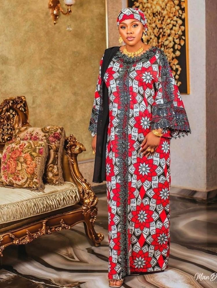 Ankara Gown, Ankara Aline Gown, Ankara exaggerated sleeves by bareeka-l -  Afrikrea