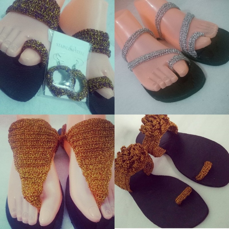 gold and silver sandals