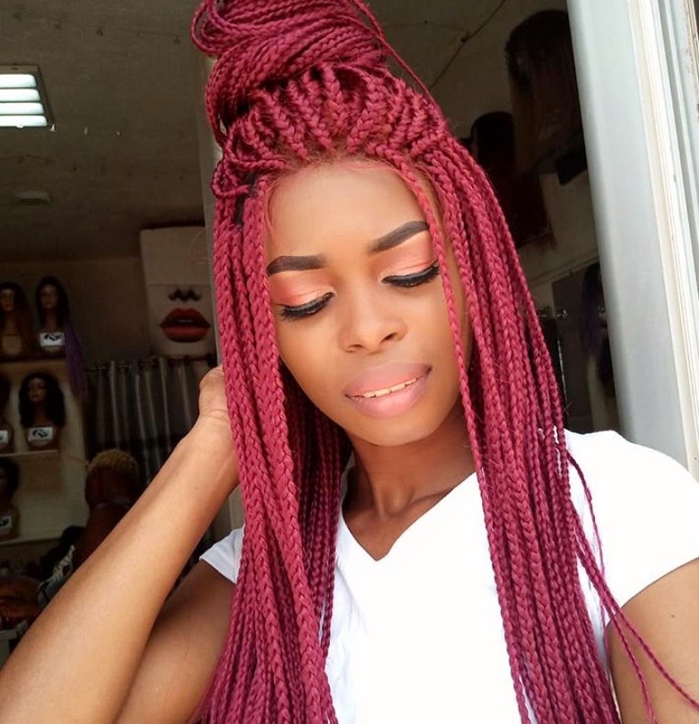 Red braid wig Clearance