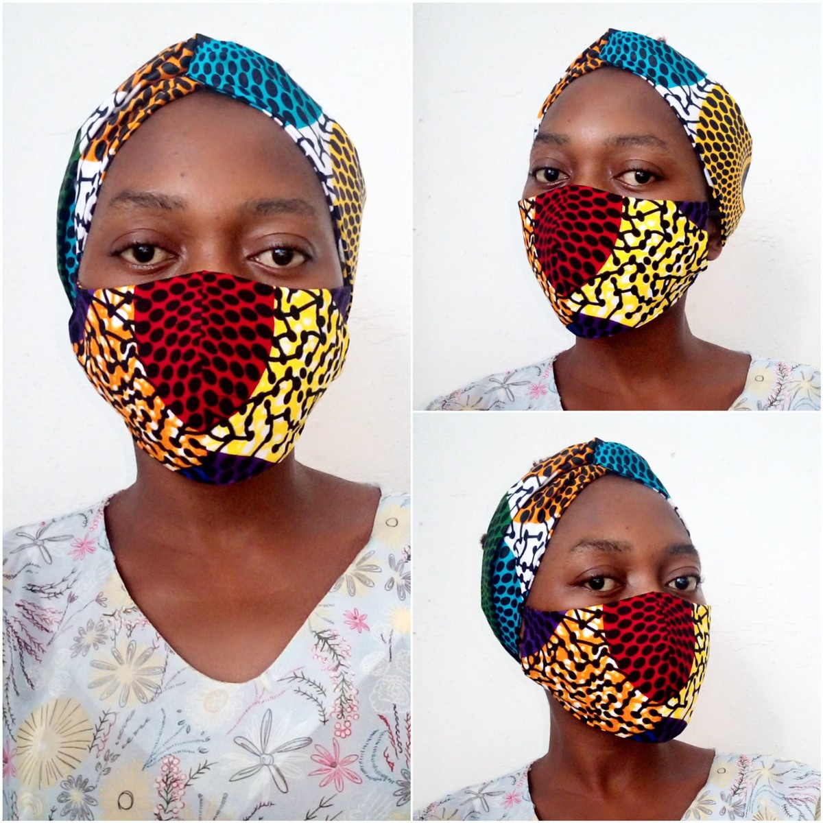 Matching Mask And Headband By Touashop Face Masks Afrikrea