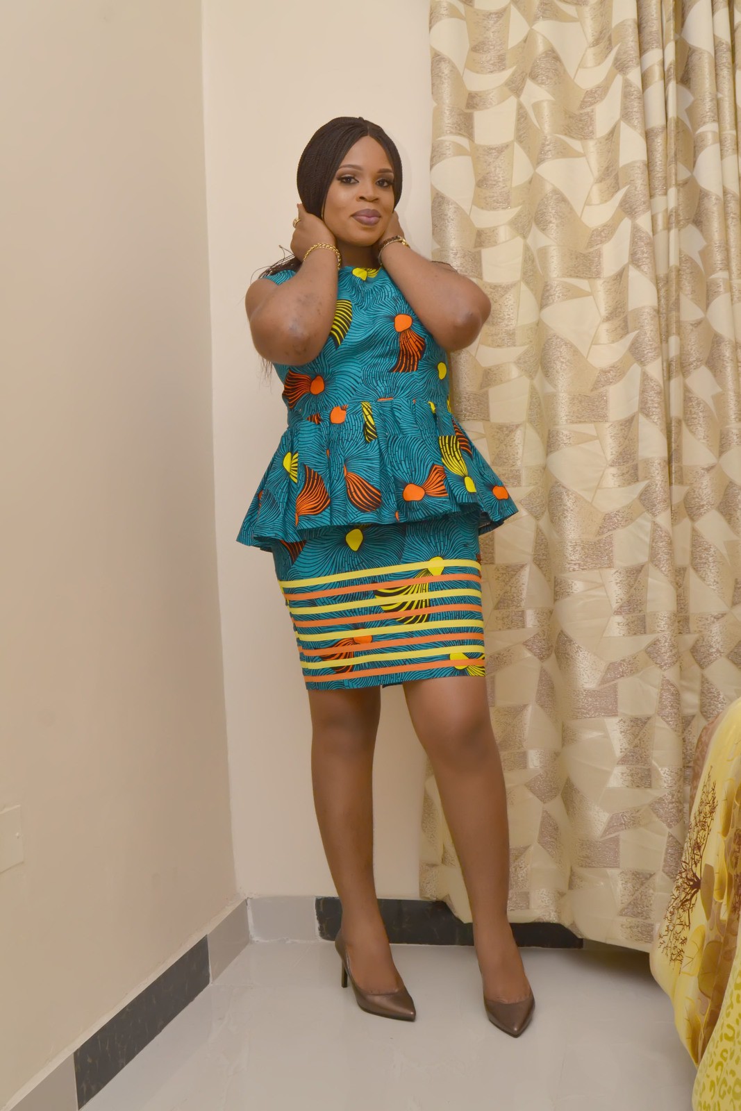 turquoise peplum top