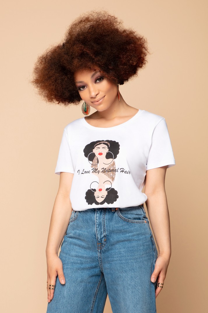 RETRO PRINTED T-SHIRT Fitted cut Afro 