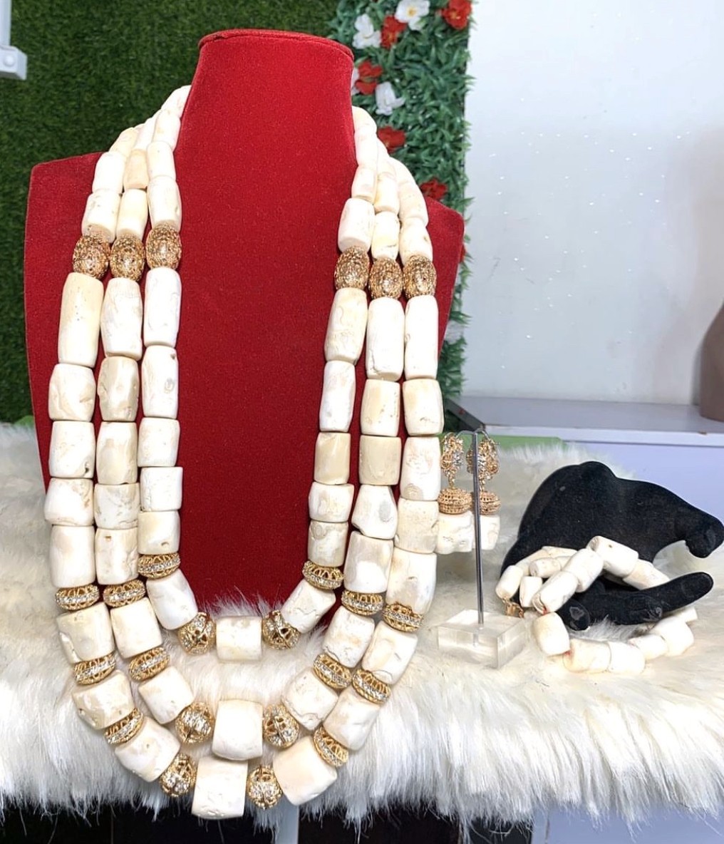 Ivory bead/Edo bead/ Igbo beads/Traditional bead/wedding bead/Bridal be