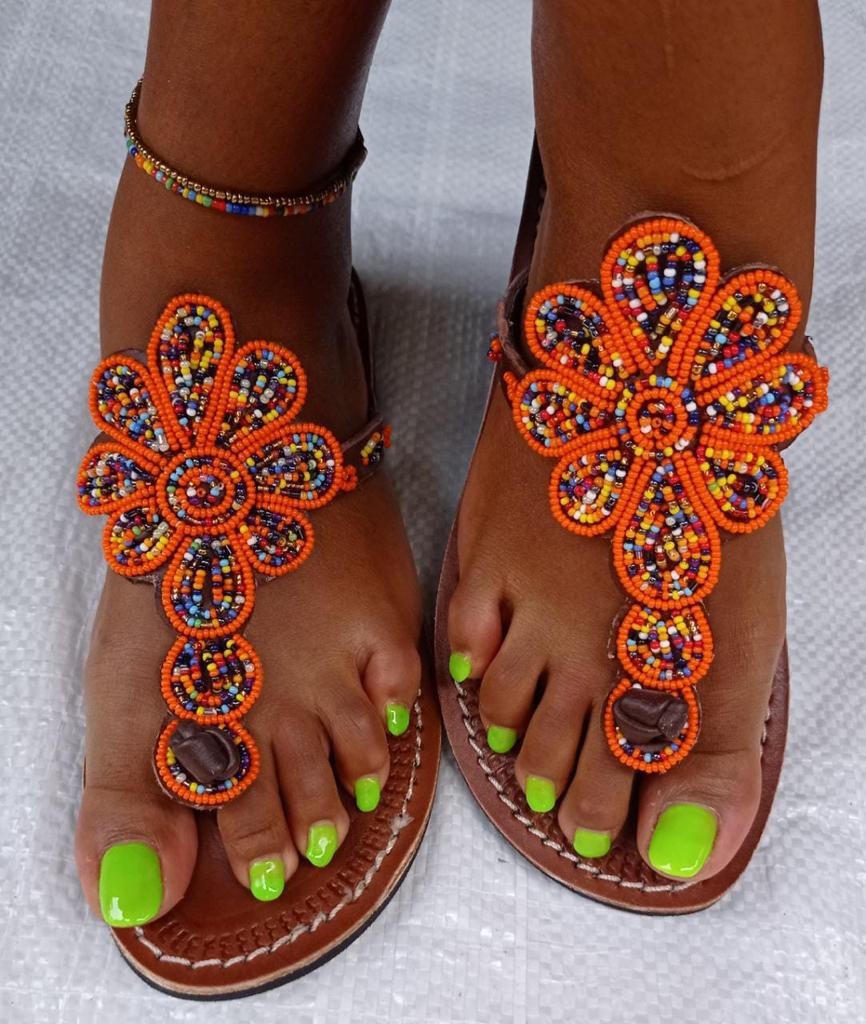 sandals made with beads
