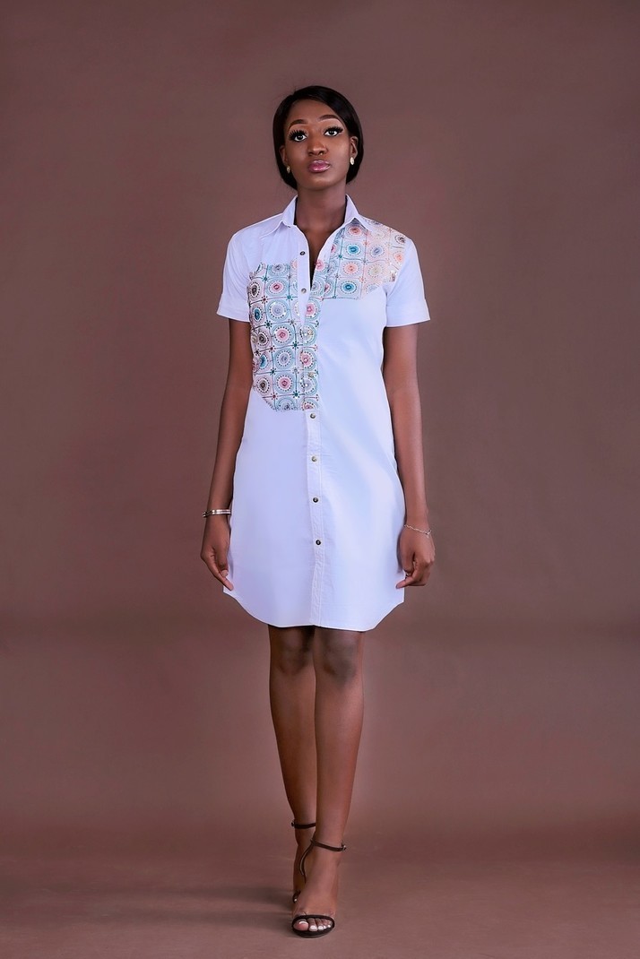 sequin button down shirt dress