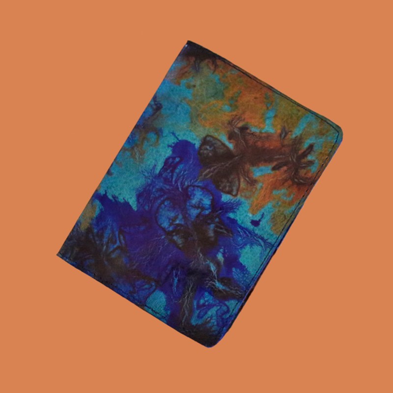 Turquoise, Orange & Indigo Passport Wallet by calliajewelry Docum