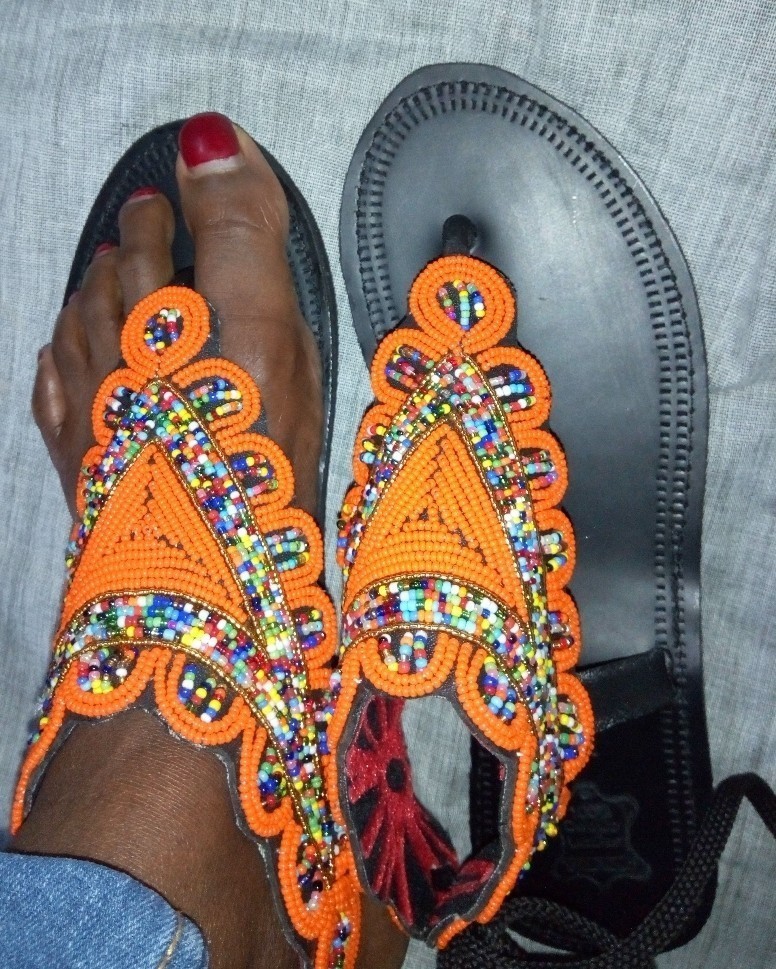 orange gladiator sandals