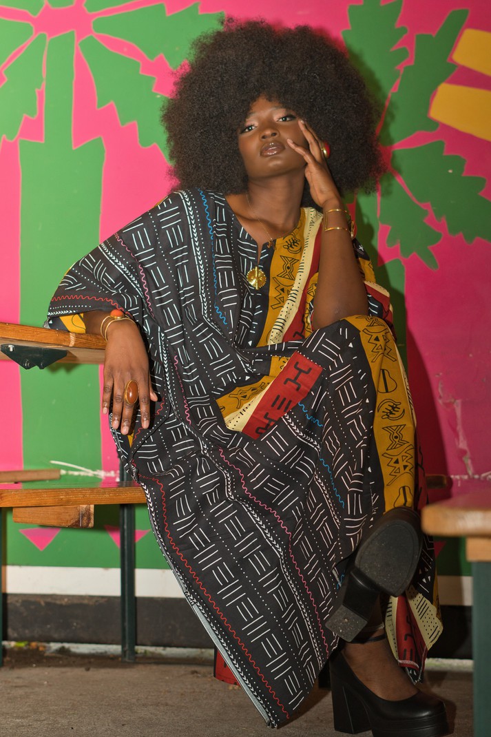 Magnifique Robe Boubou caftan Imprim Bogolan By Abi creations Long D 