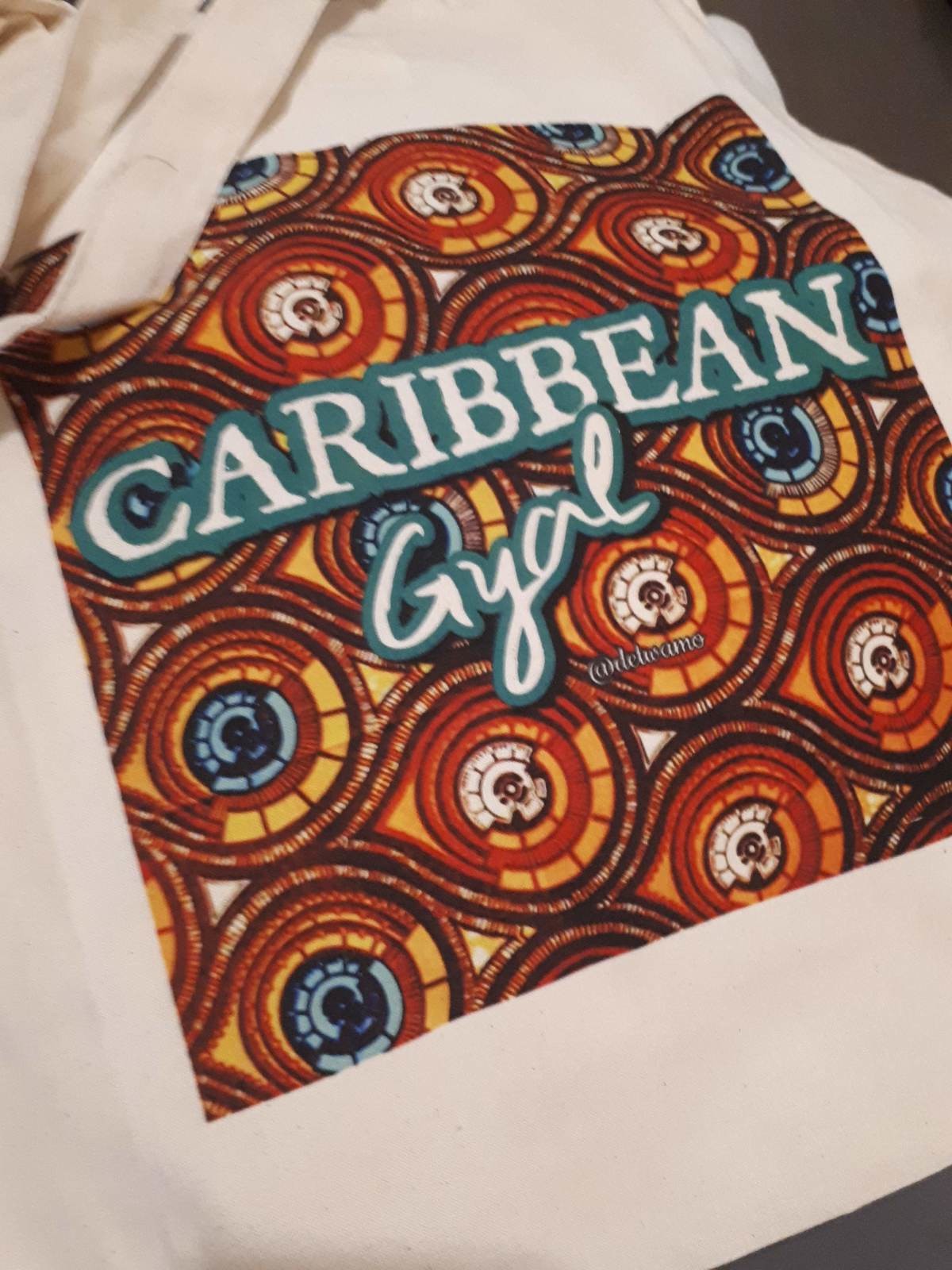 Caribbean Gyal Cotton Tote Bag by detwamo Purses Afrikrea