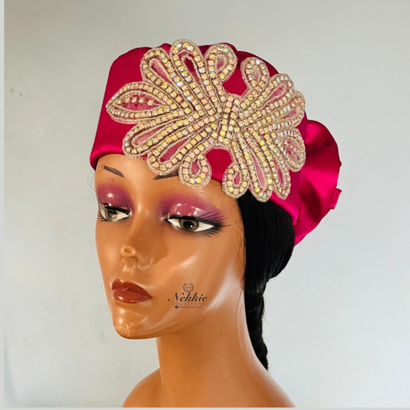 Chapeau-turban Africain Aso Oke - Fait Main, élégant, Pour Mariage, Fête - Tour De Tête 56-58 Cm (avec Extensions)