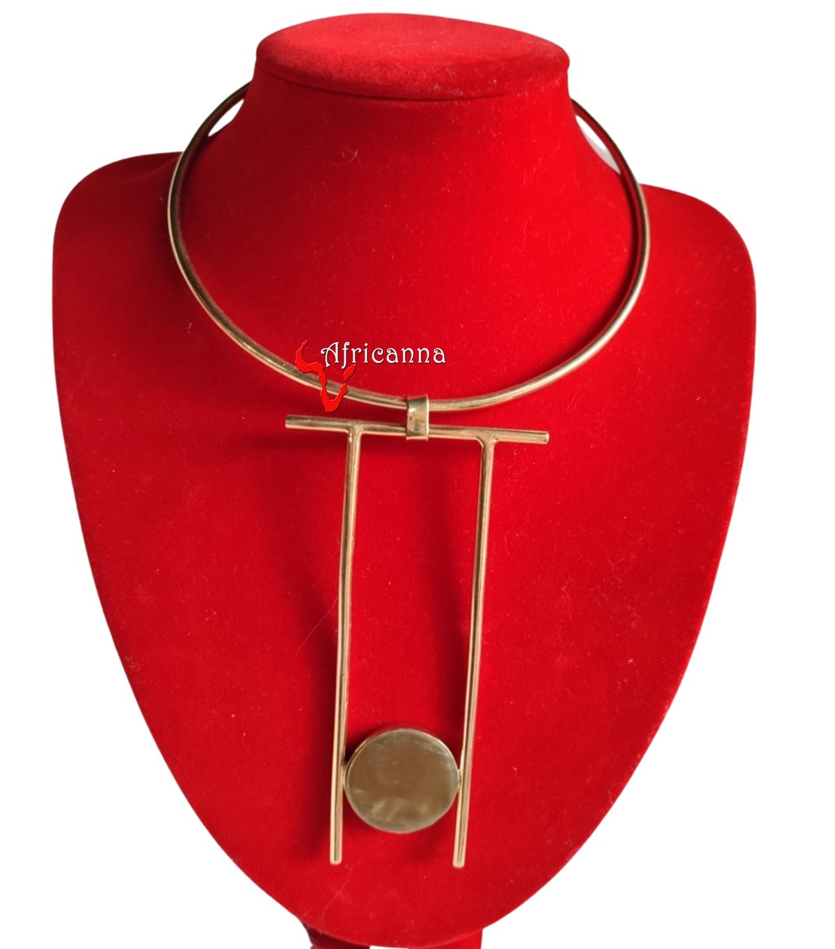 Brass necklace, African necklace 