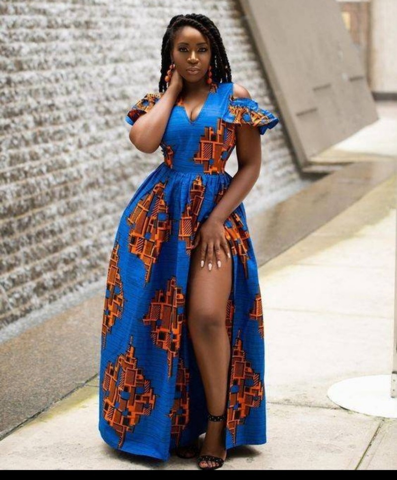 African print maxi dress / African 