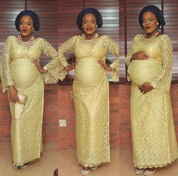 yellow lace maternity dress