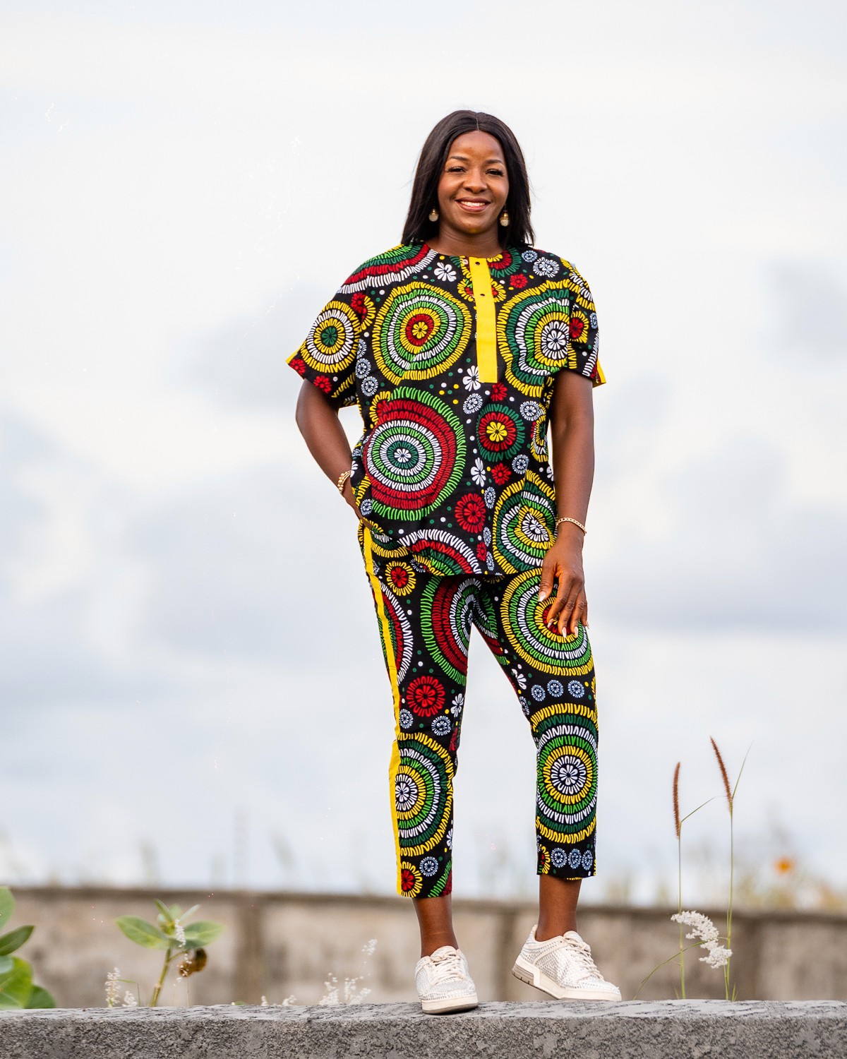 Ufuoma Bubu top & Fitted trousers by afrikaentle pieces