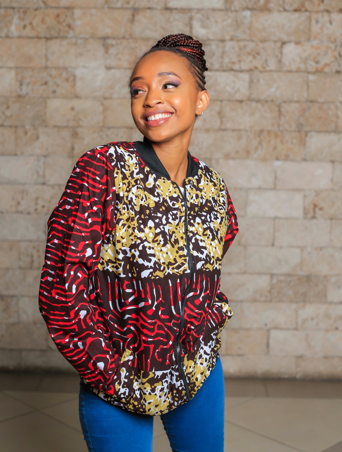 kitenge bomber jacket