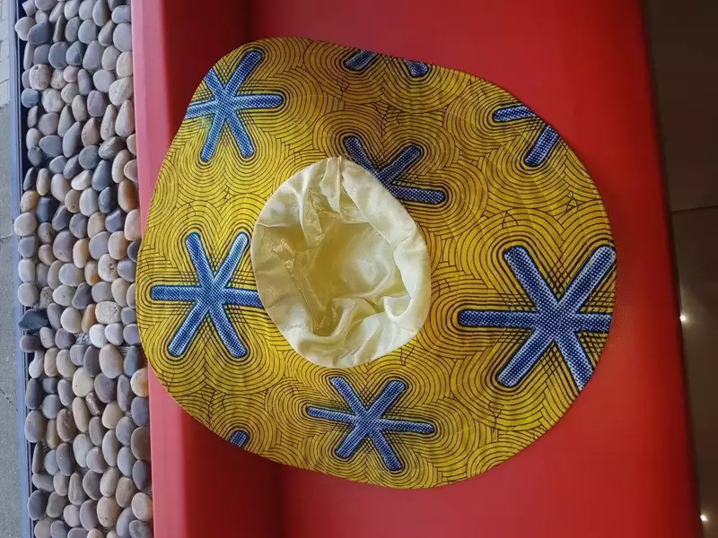 Waterproof African print satin lined wide brim Sun hat by rown Hats