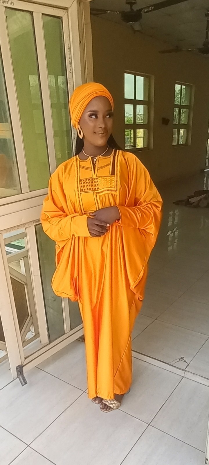 Women embroidered Boubou Sakinah yellow Queen dress par azrebirthcasual ...