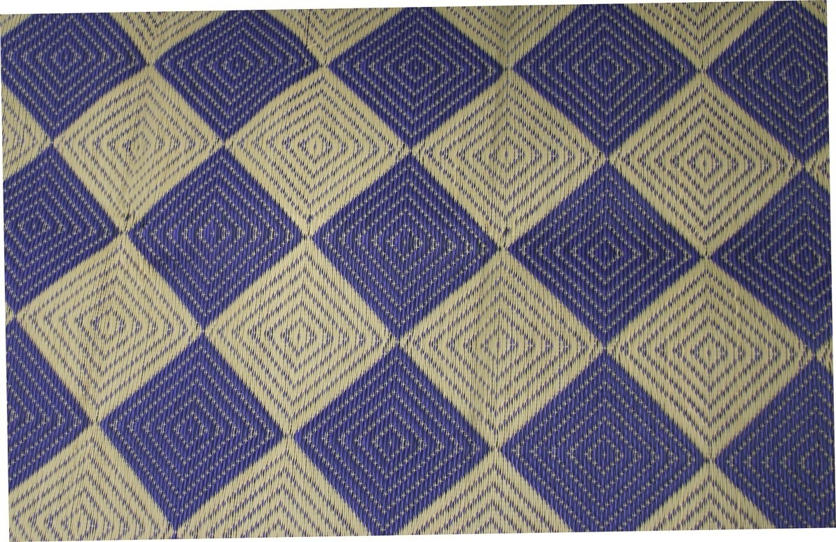 African mats made of plastic, african plastic mat LOSANGE purple golde