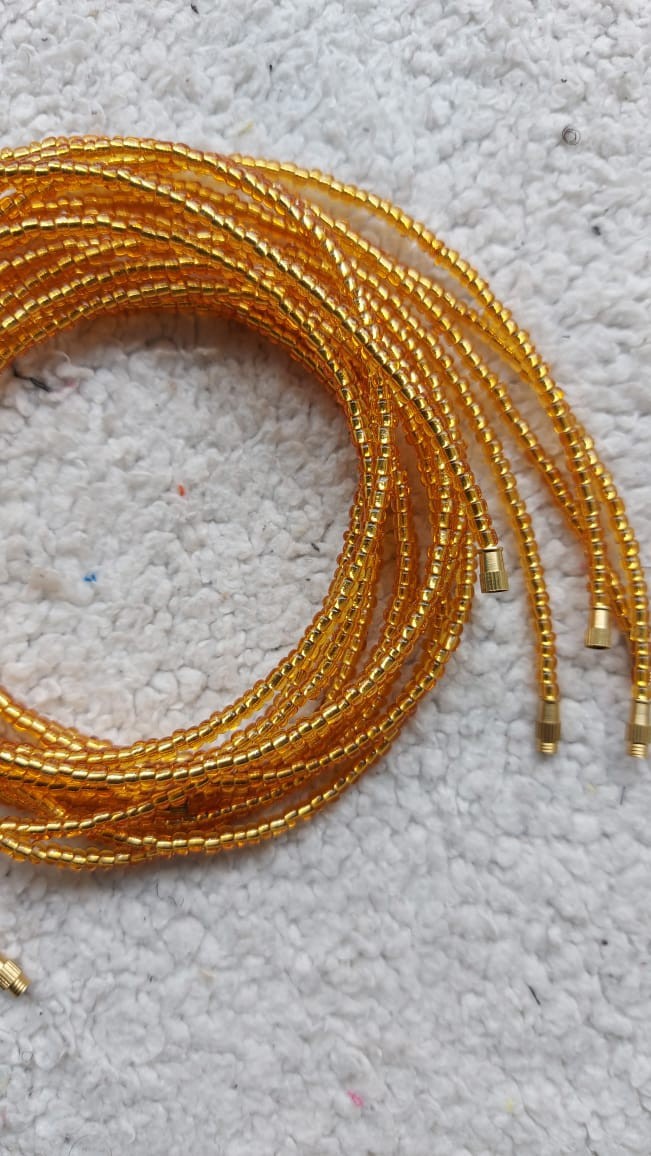 gold african waist beads