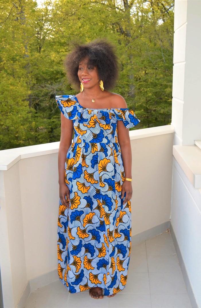 Robe en wax par afrikuniver Robes longues Afrikrea