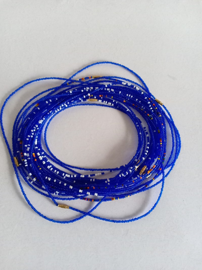 blue waist beads
