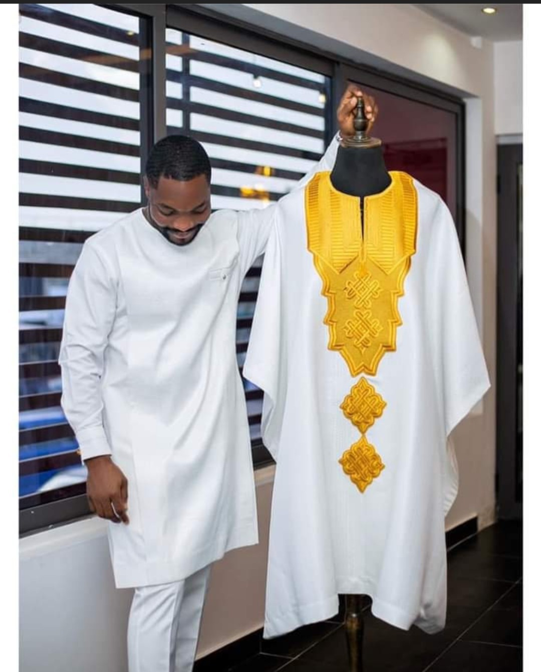 Costume Africain 2 Pièces Pour Homme - Chemise Et Pantalon Bazin Brodé - Pour Mariage, Ramadan, Cérémonies