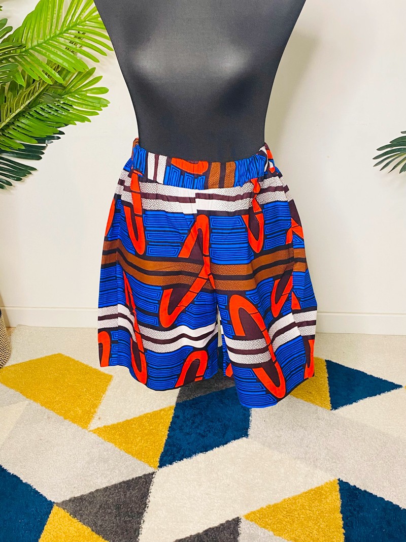 High waisted blue wax shorts/ Women's 