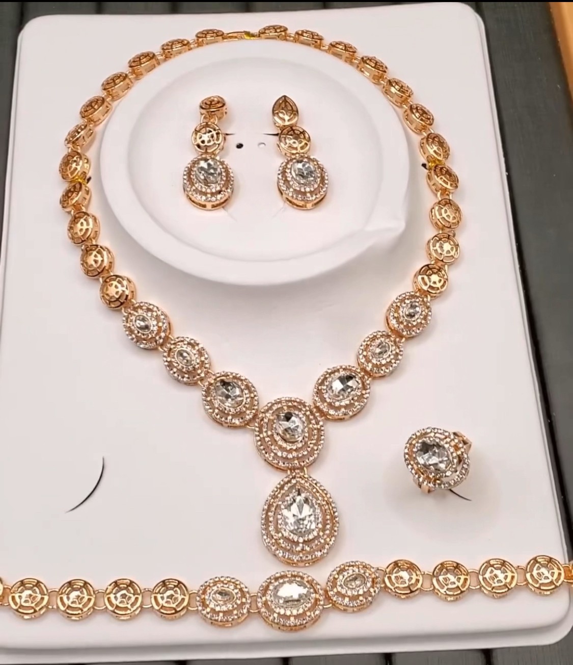 Gold Zirconium Jewelry Set by tamaracraftworld Jewel Sets Afrikrea