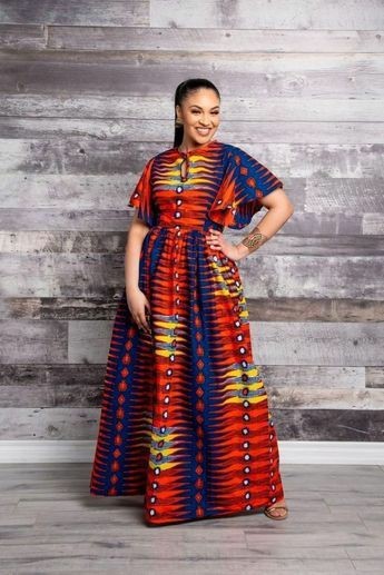 flared African print Ankara dress gown 