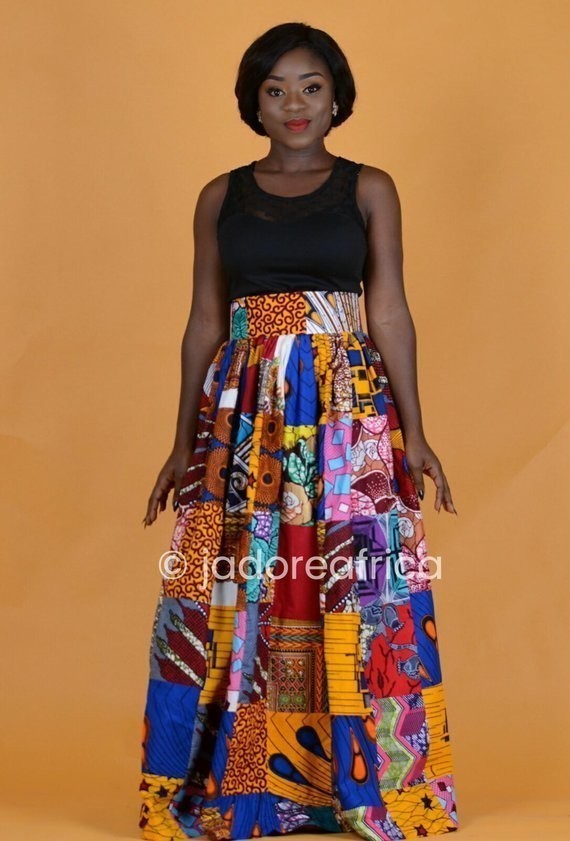 patchwork maxi dress