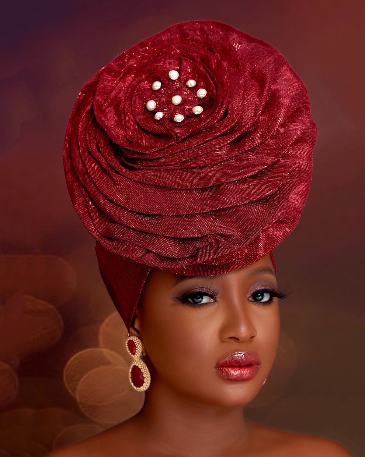 Wine Fascinator/Wine Nigerian Gele by 