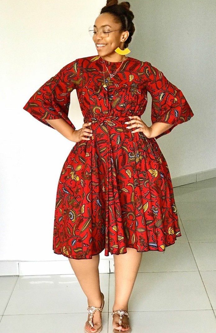 Mama African dress, African flared 