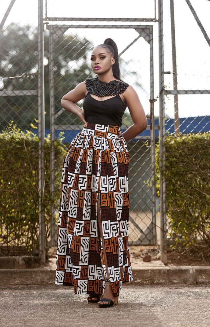 Osta High Waist Ankle Skirt Black